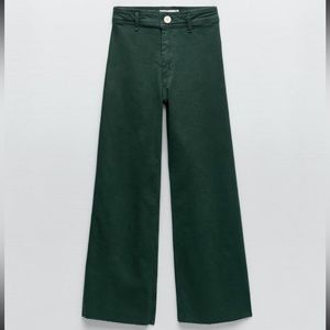 Zara The Marine Straight Jeans Verde size 2